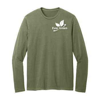 District® Unisex Wash Long-Sleeved Fashion T-Shirt - Silkscreened Personalization Available from Positive Promotions