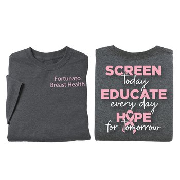Screen Today, Educate Every Day, Hope for Tomorrow Unisex 2-Sided T-Shirt - Silkscreened Personalization Available from Positive Promotions