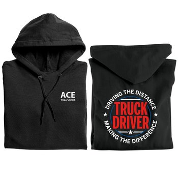 Truck Driver: Driving the Distance, Making the Difference Gildan® Unisex Heavy Blend Pullover Hooded Sweatshirt - Silkscreened Personalization Available from Positive Promotions