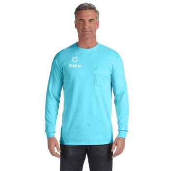 Comfort Colors® Unisex Heavyweight RS Long-Sleeved Pocket T-Shirt - Silkscreened Personalization Available from Positive Promotions