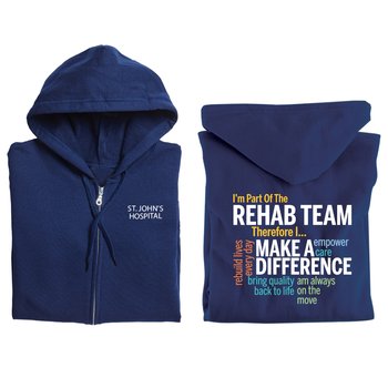 I'm Part of the Rehab Team, Therefore I... Gildan® Unisex Heavy Blend Full-Zip Hooded Sweatshirt - Silkscreened Personalization Available from Positive Promotions