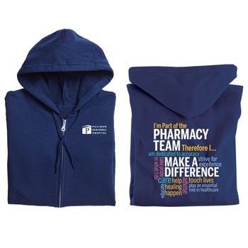I'm Part of the Pharmacy Team, Therefore I... Gildan® Unisex Heavy Blend Full-Zip Hooded Sweatshirt - Silkscreened Personalization Available from Positive Promotions