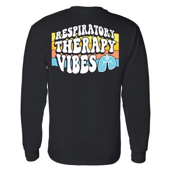 Respiratory Therapy Vibes Unisex 2-Sided Long-Sleeved T-Shirt - Silkscreened Personalization Available from Positive Promotions