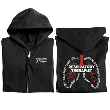 Respiratory Therapists Lungs Gildan® Unisex Heavy Blend Full-Zip Hooded Sweatshirt - Silkscreened Personalization Available from Positive Promotions