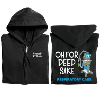 Oh for Peep Sake: Respiratory Care Gildan® Unisex Heavy Blend Full-Zip Hooded Sweatshirt - Silkscreened Personalization Available from Positive Promotions