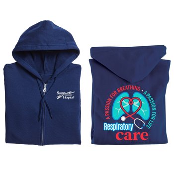 Respiratory Care: A Passion for Breathing, a Passion for Life Gildan® Unisex Heavy Blend Full-Zip Hooded Sweatshirt - Silkscreened Personalization Available from Positive Promotions