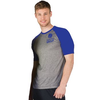 Blue Generation® Unisex Performance Crewneck Baseball Jersey Heathered T-Shirt - Silkscreened Personalization Available from Positive Promotions