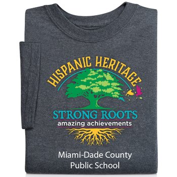 Hispanic Heritage: Strong Roots, Amazing Achievements Youth Short-Sleeved T-Shirt - Silkscreened Personalization Available from Positive Promotions