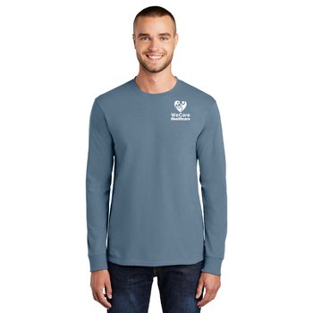 Port & Company® Men's Tall Essential Long-Sleeved Tee - Silkscreened Personalization Available from Positive Promotions