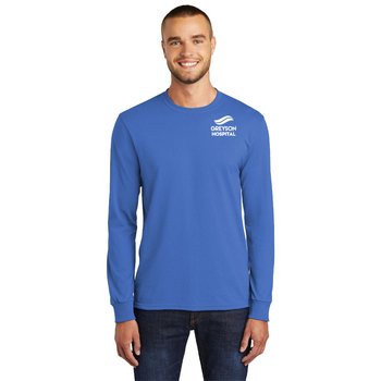 Port & Company® Men's Tall Long-Sleeved Core Blend Tee - Silkscreened Personalization Available from Positive Promotions