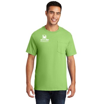 Port & Company® Men's Short-Sleeved Essential Pocket Tee - Silkscreened Personalization Available from Positive Promotions