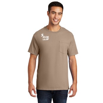 Port & Company® Men's Tall Short-Sleeved Essential Pocket Tee - Silkscreened Personalization Available from Positive Promotions