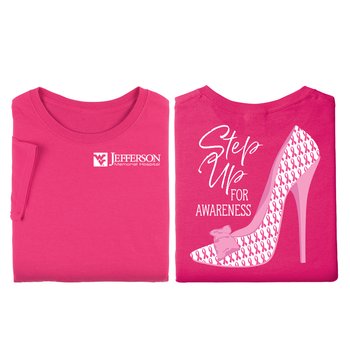Step Up for Awareness Unisex 2-Sided T-Shirt - Silkscreened Personalization Available from Positive Promotions