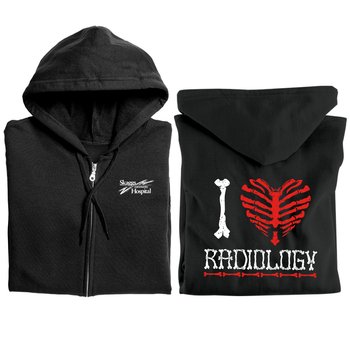 I Love Radiology Gildan® Unisex Heavy Blend Full-Zip Hooded Sweatshirt - Silkscreened Personalization Available from Positive Promotions