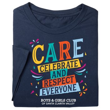CARE: Celebrate and Respect Everyone Adult Short-Sleeved T-Shirt - Silkscreened Personalization Available from Positive Promotions