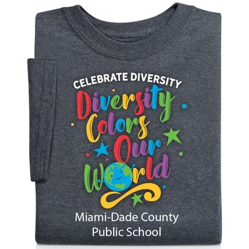 Diversity Colors Our World Youth Short-Sleeved T-Shirt - Silkscreened Personalization Available from Positive Promotions