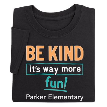 Be Kind: It's Way More Fun! Youth Short-Sleeved T-Shirt - Silkscreened Personalization Available from Positive Promotions
