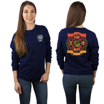 Volunteer Firefighter Unisex 2-Sided Long-Sleeved T-Shirt - Silkscreened Personalization Available from Positive Promotions