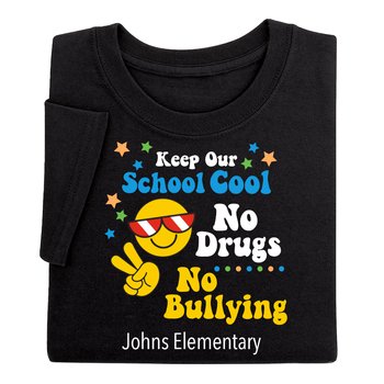 Keep Our School Cool: No Drugs, No Bullying Youth Short-Sleeved T-Shirt - Silkscreened Personalization Available from Positive Promotions