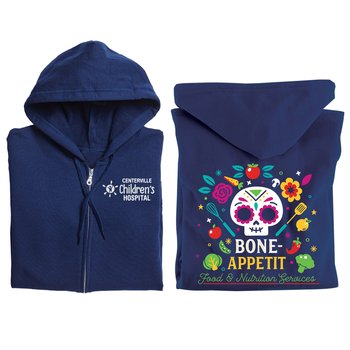 Food & Nutrition Services: Bone Appetit Gildan® Unisex Full-Zip Hooded Sweatshirt - Silkscreened Personalization Available from Positive Promotions
