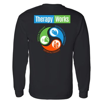 Therapy Works: Speech, Occupational, Physical Unisex 2-Sided Long-Sleeved T-Shirt - Silkscreened Personalization Available from Positive Promotions