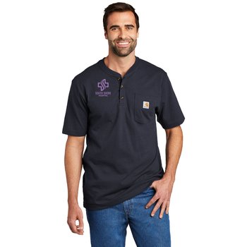 Carhartt® Men's Short-Sleeved Henley T-Shirt - Silkscreened Personalization Available from Positive Promotions