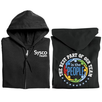 The Best Part of Our Team Is the People Gildan® Unisex Heavy Blend Full-Zip Hooded Sweatshirt - Silkscreened Personalization Available from Positive Promotions