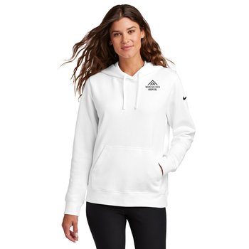Nike® Women's Club Fleece Sleeve Swoosh Pullover Sweatshirt Hoodie - Silkscreened Personalization Available from Positive Promotions