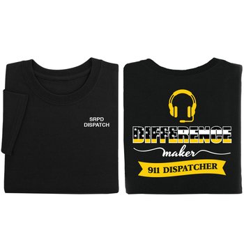 Difference Maker: 911 Dispatcher Gildan® Unisex 2-Sided Short-Sleeved T-Shirt - Silkscreened Personalization Available from Positive Promotions