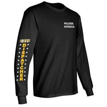 911 Dispatcher Stars Unisex 2-Location Long-Sleeved T-Shirt - Silkscreened Personalization Available from Positive Promotions