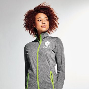 Sport-Tek® Women's Sport-Wick® Stretch Contrast Full-Zip Jacket - Silkscreened Personalization Available from Positive Promotions