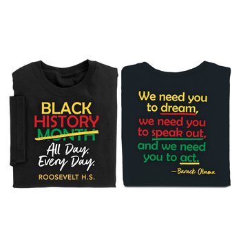 Black History Month: All Day. Every Day. Youth 2-Sided Short-Sleeved T-Shirt - Silkscreened Personalization Available from Positive Promotions