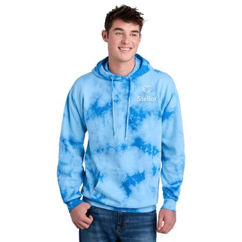 Port & Company® Unisex Crystal Tie-Dye Pullover Hoodie - Silkscreened Personalization Available from Positive Promotions