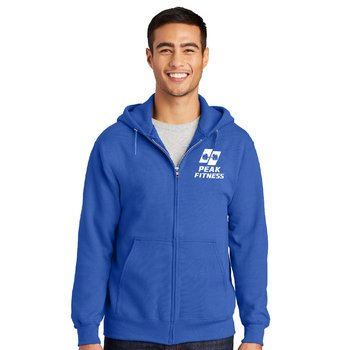 Port & Company® Men's Essential Fleece Full-Zip Hooded Sweatshirt - Silkscreened Personalization Available from Positive Promotions