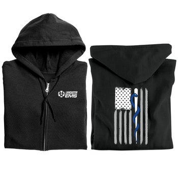 Rod of Asclepius Flag Gildan® Unisex Heavy Blend Full-Zip Hooded Sweatshirt - Silkscreened Personalization Available from Positive Promotions