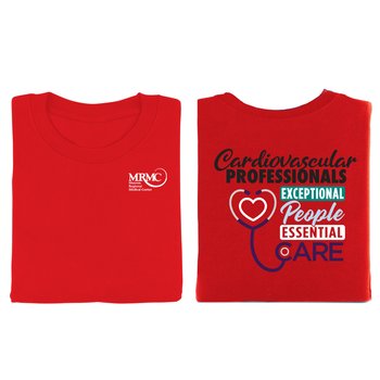 Cardiovascular Professionals: Exceptional People, Essential Care Unisex 2-Sided Short-Sleeved T-Shirt - Silkscreened Personalization Available from Positive Promotions