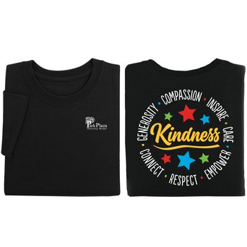 Kindness Word Circle Unisex 2-Sided Short-Sleeved T-Shirt - Silkscreened Personalization Available from Positive Promotions