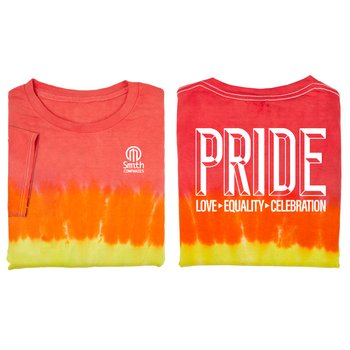 Pride: Love, Equality, Celebration Unisex 2-Sided Short-Sleeved T-Shirt - Silkscreened Personalization Available from Positive Promotions