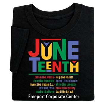 Juneteenth Names Unisex T-Shirt - Silkscreened Personalization Available from Positive Promotions