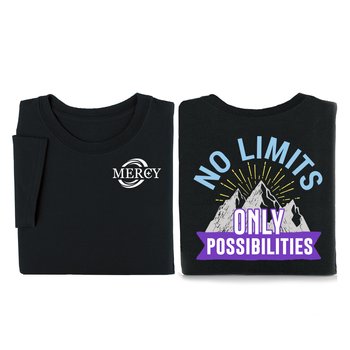 No Limits, Only Possibilities Unisex 2-Sided Short-Sleeved T-Shirt - Silkscreened Personalization Available from Positive Promotions