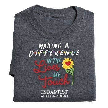 Making a Difference in the Lives We Touch Unisex Short-Sleeved T-Shirt - Silkscreened Personalization Available from Positive Promotions