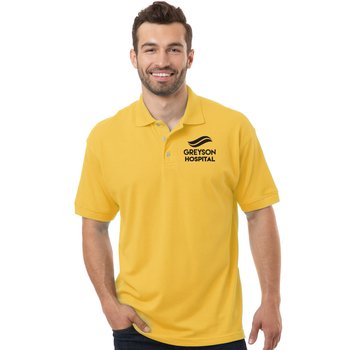 Blue Generation® Men's Superblend Piqué Polo - Silkscreened Personalization Available from Positive Promotions