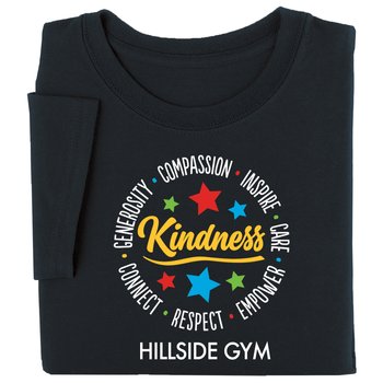 Kindness Word Circle Unisex Short-Sleeved T-Shirt Silkscreened