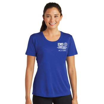EMS: Always Here, Always Ready Sport-Tek® Women's Competitor Performance T-Shirt - Silkscreened Personalization Available from Positive Promotions