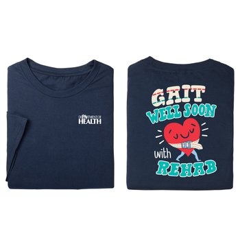 Gait Well Soon With Rehab Unisex 2-Sided Short-Sleeved T-Shirt - Silkscreened Personalization Available from Positive Promotions