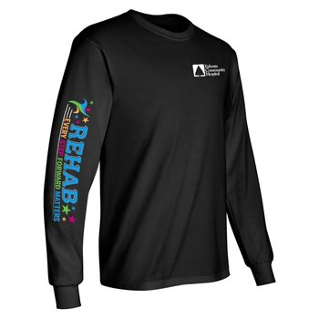 Rehab: Every Step Forward Matters Unisex 2-Location Long-Sleeved T-Shirt - Silkscreened Personalization Available from Positive Promotions