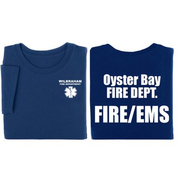 Fire/EMS Unisex 2-Sided Short-Sleeved T-Shirt - Silkscreened Personalization Available from Positive Promotions