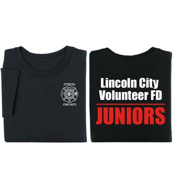 Fire Department Juniors Unisex 2-Sided Short-Sleeved T-Shirt - Silkscreened Personalization Available from Positive Promotions