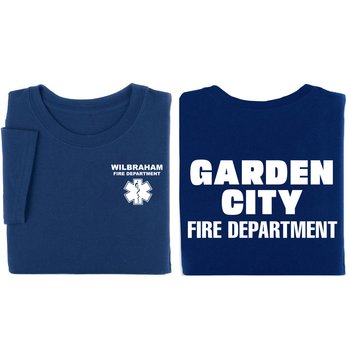 Fire Department Bold Unisex 2-Sided Short-Sleeved T-Shirt - Silkscreened Personalization Available from Positive Promotions