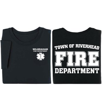 Fire Department Arch Unisex 2-Sided Short-Sleeved T-Shirt - Silkscreened Personalization Available from Positive Promotions